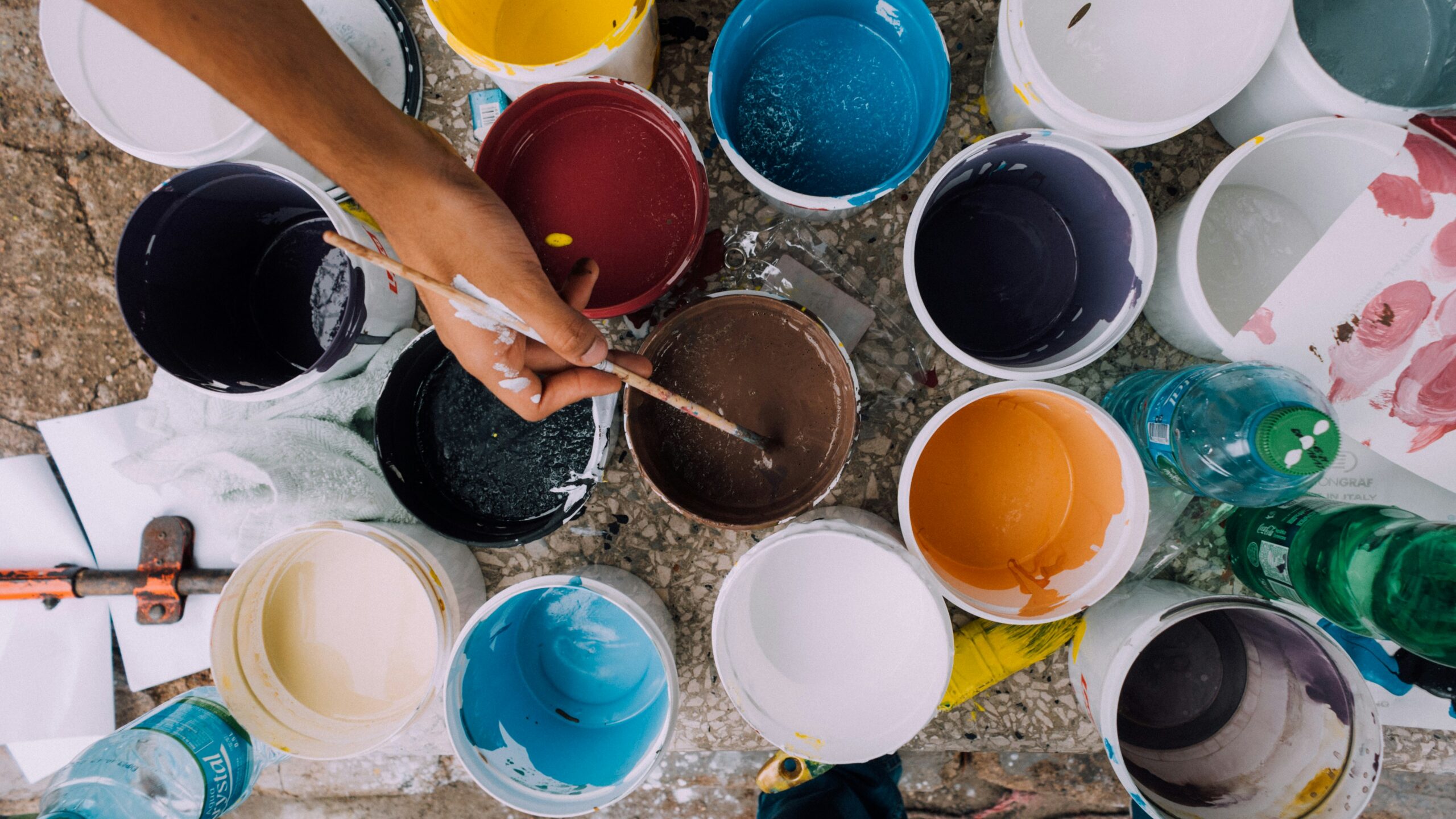 Artist’s paints and brush